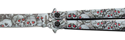 ΣΟΥΓΙΑΣ Albainox Albainox steel balisong. 3D Skulls – πρόσθετη εικόνα 1