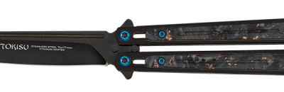 Σουγιάς TOKISU balisong. Bright black steel, 02259