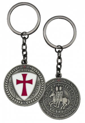 ΜΠΡΕΛΟΚ Tole10, Templar key-ring. Old silver colour, 16187