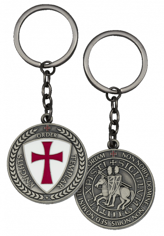 ΜΠΡΕΛΟΚ Tole10, Templar key-ring. Old silver colour, 16187
