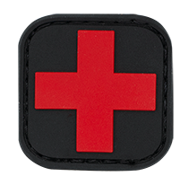 Barbaric RED-BLACK CROSS Patch, Βέλκρο, 16261