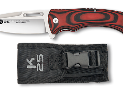 ΣΟΥΓΙΑΣ K25, CNC/G10 penknife. Black-red. Bl 9.80cm, 18867