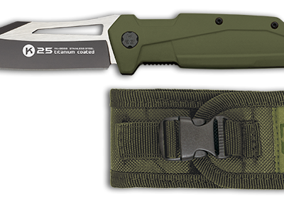 ΣΟΥΓΙΑΣ K25 pocket knife. Green rubber grip, blade size 9.30cm