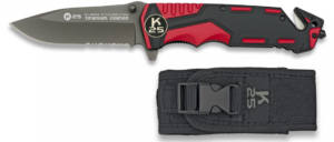ΣΟΥΓΙΑΣ K25, Tactical pocket knife, Rubbered aluminium/red, 9.4