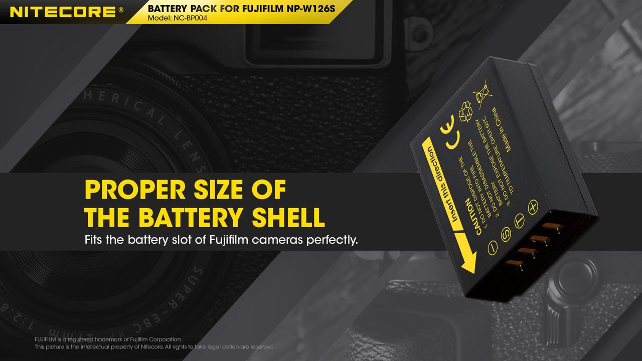 ΜΠΑΤΑΡΙΑ NITECORE for Fujifilm NP-W126S, 7.2V, 1140mAh, 8.4Wh – πρόσθετη εικόνα 4
