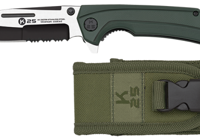 Σουγιάς K25 tactical pocket knife. Green G10.Saw, 25235