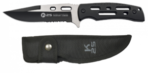 ΜΑΧΑΙΡΙ K25, Black knife/ Mixed blade with saw, 32608