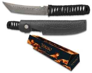 ΜΑΧΑΙΡΙ TOKISU Damask knife 15.30cm CNC. Leather sheath, 32623