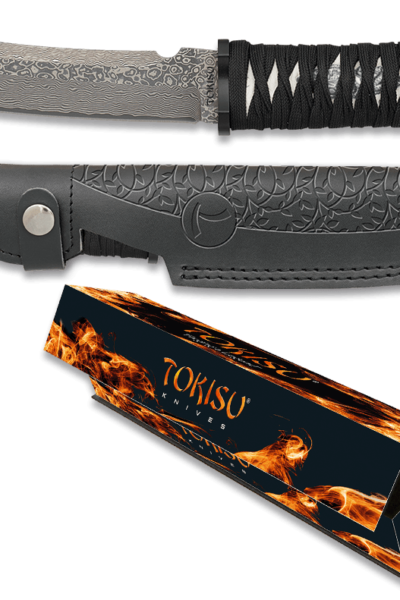 ΜΑΧΑΙΡΙ TOKISU Damask knife 15.30cm CNC. Leather sheath, 32623