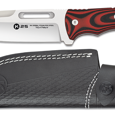 ΜΑΧΑΙΡΙ K25 G10 knife. Black-red. Blade 15 cm, 32684