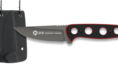 ΜΑΧΑΙΡΙ K25 G10 knife. Red-black. 13.50cm, 32690