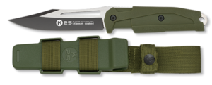 ΜΑΧΑΙΡΙ K25 tactical knife. Green rubber grip bl.11.5cm, 32758