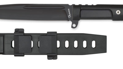 ΜΑΧΑΙΡΙ Albainox Tactical black knife. Rubber handle. ABS, 32874