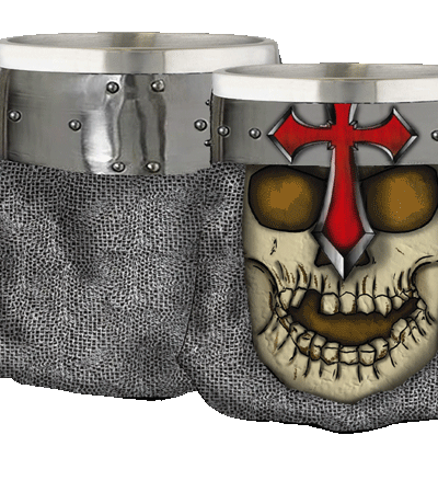 ΠΟΤΗΡΙ ΔΙΑΚΟΣΜΗΤΙΚΟ TOLE10 shot glass. Templar Cross skull, 39417