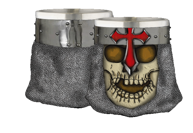 ΠΟΤΗΡΙ ΔΙΑΚΟΣΜΗΤΙΚΟ TOLE10 shot glass. Templar Cross skull, 39417