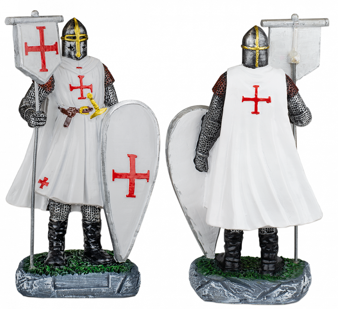 ΦΙΓΟΥΡΑ ΔΙΑΚΟΣΜΗΤΙΚΟ TOLE10 Shield-flag resin white Templar. 18