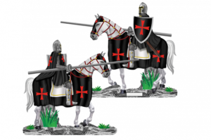 ΦΙΓΟΥΡΑ TOLE10 White horse. Black Templar with spear. 8cm, 39546