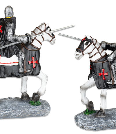ΦΙΓΟΥΡΑ TOLE10 White horse. Black Templar with spear.12cm, 39548