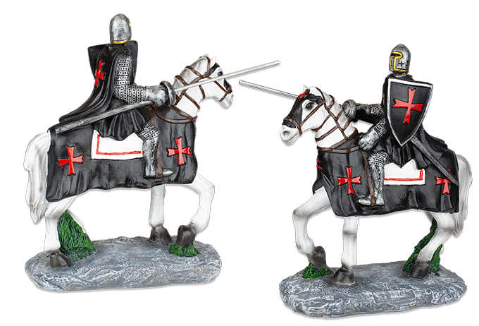 ΦΙΓΟΥΡΑ TOLE10 White horse. Black Templar with spear.12cm, 39548