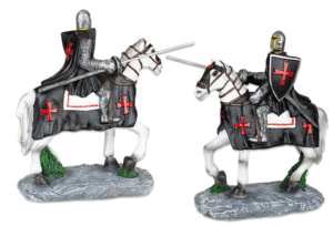 ΦΙΓΟΥΡΑ TOLE10 White horse. Black Templar with spear. 20cm, 39550