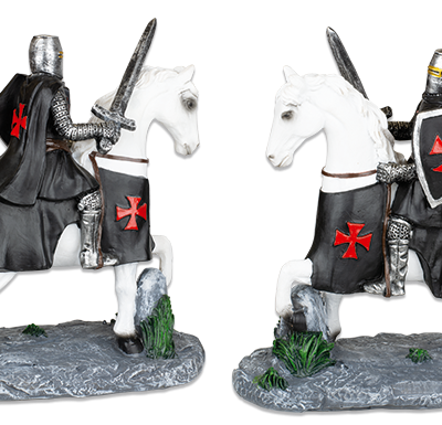 ΦΙΓΟΥΡΑ TOLE10 White horse. Black Templar with sword.20cm, 39576