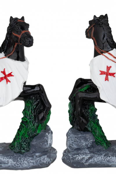 ΦΙΓΟΥΡΑ TOLE10 Black horse-White Templar. Morning star 8cm, 39578