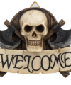 ΦΙΓΟΥΡΑ TOLE10 Resin decoration. "Welcome". Skull-Axes 17,50x10