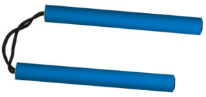 Foam training nunchucks. 28x3.3 cm, Blue 39806