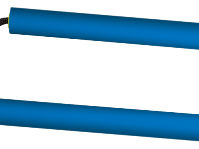 Foam training nunchucks. 28x3.3 cm, Blue 39806