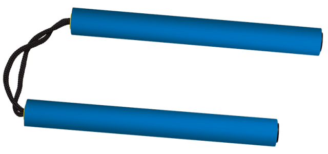 Foam training nunchucks. 28x3.3 cm, Blue 39806