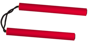 Foam training nunchucks. 28x3.3 cm, Red 39807