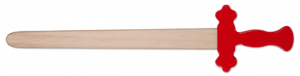 ΣΠΑΘΙ ΞΥΛΙΝΟ TOLE10 Wooden sword. Red handle, 53.5cm, 49003