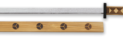 ΣΠΑΘΙ ΞΥΛΙΝΟ TOLE10 Wooden Katana. Pyrography. 62.5 cm, 49019