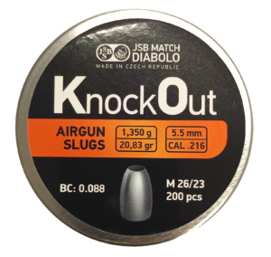 Pellets JSB KO Slug .216, 5.5mm /200pcs (1.35g)