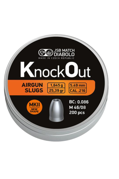 Pellets JSB KO Slug .216 MKII, 5.49mm /200pcs
