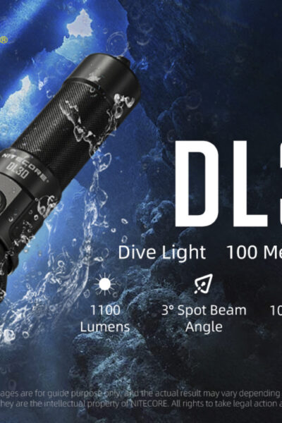 ΦΑΚΟΣ LED NITECORE DIVING LIGHT, DL30, 1100Lumens, IP68-100m – πρόσθετη εικόνα 1