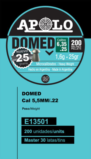 Pellets APOLO DOMED 6,35mm / 25 / 200 – πρόσθετη εικόνα 1