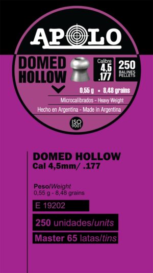 Pellets APOLO DOMED HOLLOW 4,5mm / 250 – πρόσθετη εικόνα 1