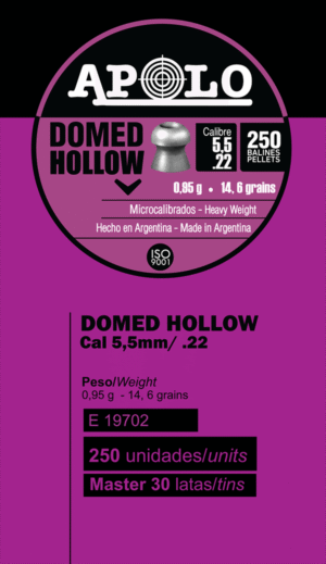 Pellets APOLO DOMED HOLLOW 5,5mm / 250 – πρόσθετη εικόνα 1