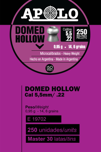 Pellets APOLO DOMED HOLLOW 5,5mm / 250 – πρόσθετη εικόνα 1