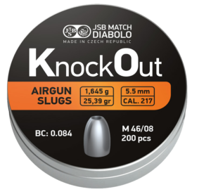Pellets JSB KO Slug .217, 5.5mm /200pcs (1.645g)