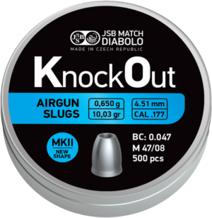 Pellets JSB KO Slug .177, MKII 4.51mm, 0.650g /500pcs