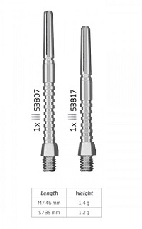 Κορμοί Μεταλλικοί Σετ 3τεμ. BULL'S Tecno Aluminium Shaft – πρόσθετη εικόνα 1