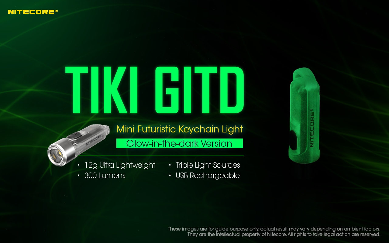 ΦΑΚΟΣ LED NITECORE TIKI GITD, Glow-In-The-Dark, USB-C, 300 lumens – πρόσθετη εικόνα 8