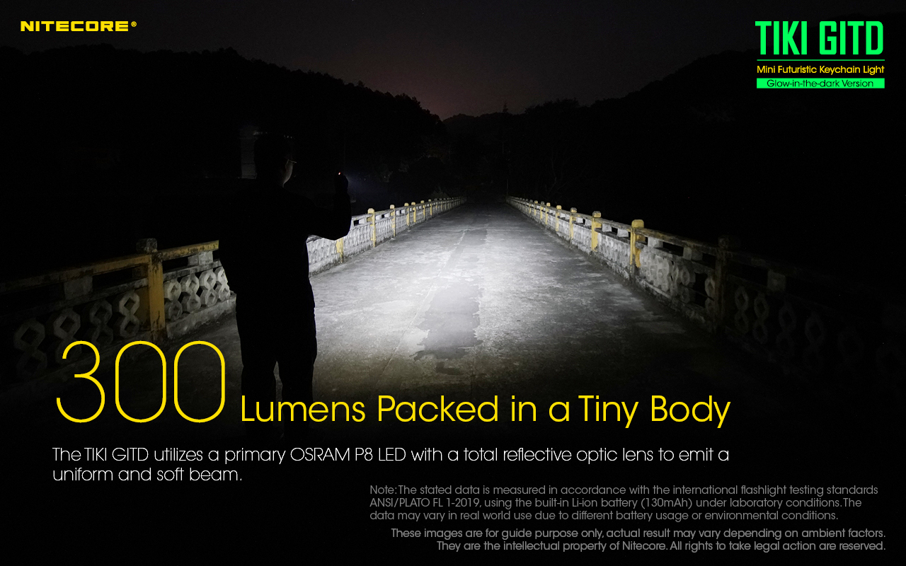ΦΑΚΟΣ LED NITECORE TIKI GITD, Glow-In-The-Dark, USB-C, 300 lumens – πρόσθετη εικόνα 12