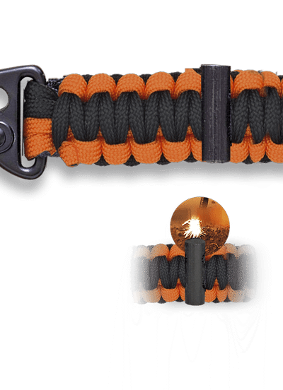 ΜΠΡΕΛΟΚ PARACORD Albainox, Barbaric, με πυρόλυθο, Orange-Black