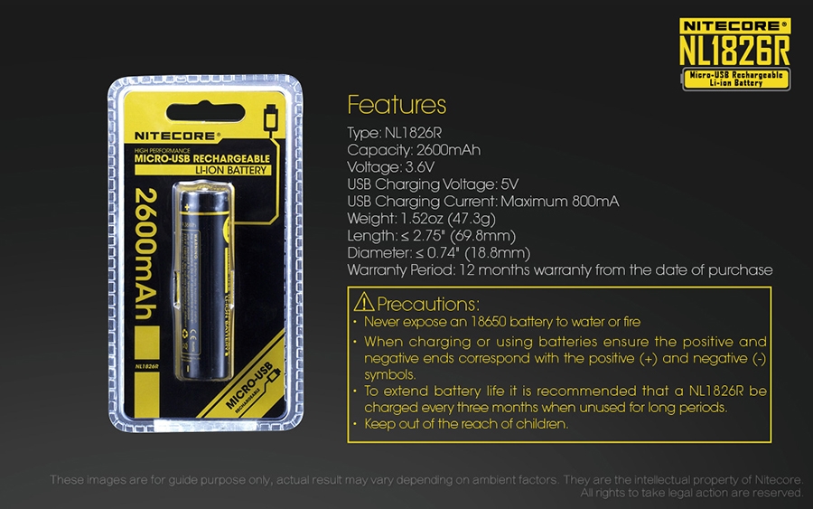 ΜΠΑΤΑΡΙΑ NITECORE 18650 / 2600mAh / Micro USB (τιμή τεμαχίου) – πρόσθετη εικόνα 11
