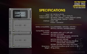 ΦΟΡΤΙΣΤΗΣ NITECORE USN3 Pro για SONY – πρόσθετη εικόνα 1