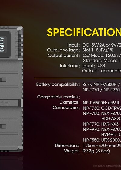 ΦΟΡΤΙΣΤΗΣ NITECORE USN3 Pro για SONY – πρόσθετη εικόνα 1