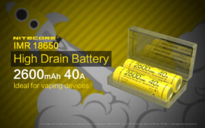ΜΠΑΤΑΡΙΑ NITECORE 18650 / 2600mah / IMR 40A FlatTop (Ζεύγος) – πρόσθετη εικόνα 1